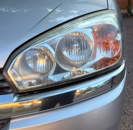 Clear headlight after restoration